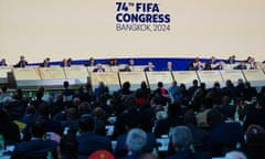 A general view inside the venue during the 74th FIFA Congress 2024 at the Queen Sirikit National Convention Center (QSNCC) on 17 May 2024 in Bangkok, Thailand.