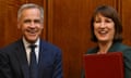 Rachel Reeves and Mark Carney, former Bank of England governor and now Canada’s PM, at the fund’s launch on 9 July 2024.