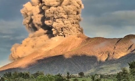 Volcano erupts, shooting ash cloud kilometres into the sky