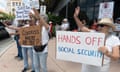Protest against new policies imposed on social security administration in Miami, Florida.