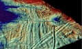 An image of the grooves created using 3D seismic reflection data