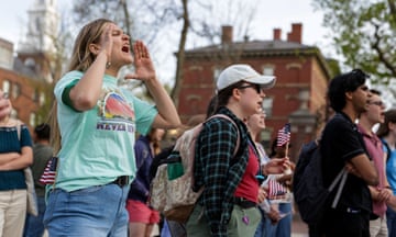Students shout at protest