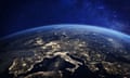 Europe at night from space