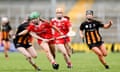 Cork's Maebh O'Brien is challenged by Caoimhe Power of Kilkenny, on 27 April
