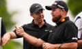 Rory McIlroy talks to his teammate Shane Lowry