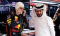 Max Verstappen and FIA president Mohammed ben Sulayem at the Saudi Arabia Grand Prix this month.
