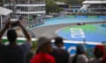 A general view of fans watching the race qualifying ahead of the F1 Grand Prix of Miami at Miami International Autodrome on Saturday.