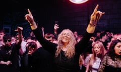 ‘A normal looking girl from Yorkshire who’s just a bit mental on the tunes’ … Big Ang behind the decks.