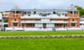 A general view of the pitch from the boundary rope at Lord's looking towards the Lord's pavilion