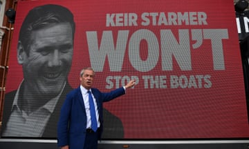 Reform leader Nigel Farage during a general election campaign event in Blackpool, 20 June, 2024.